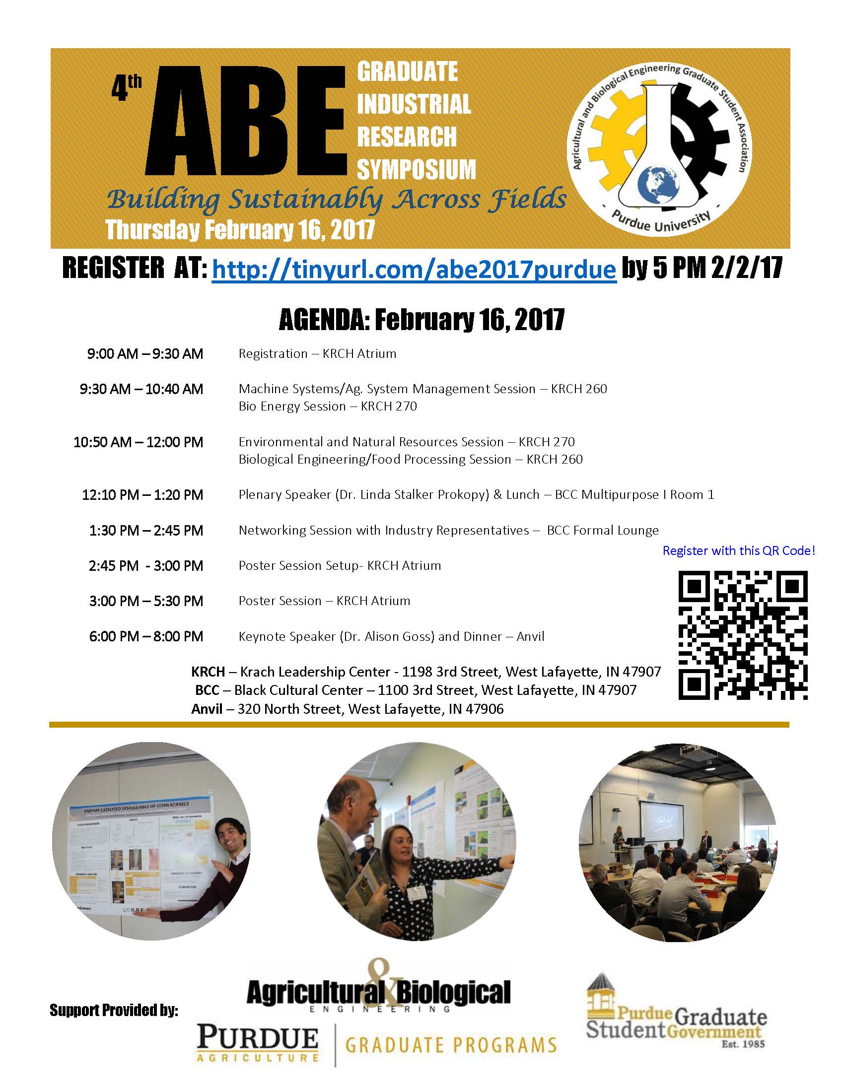 ABE Symposium flier and times